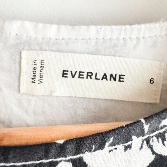 Flowy Floral Black and White Linen Dress - Picture 9 of 9